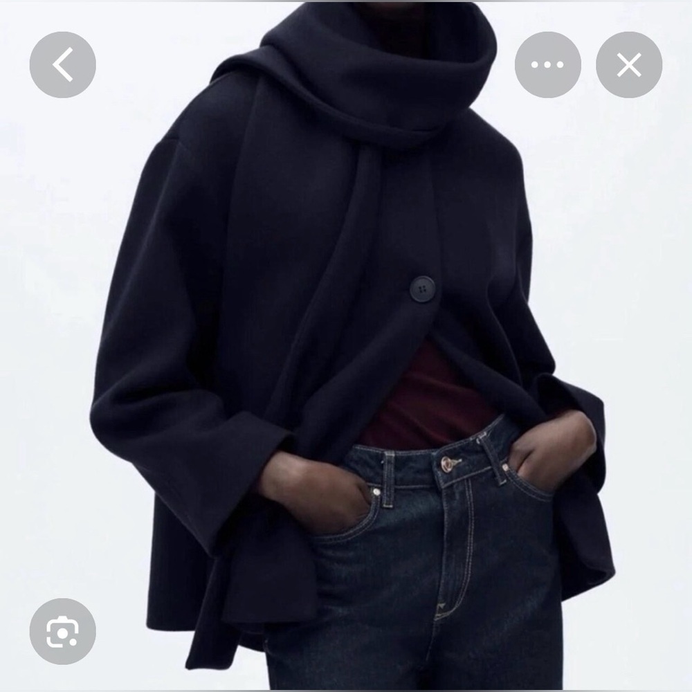 🔥🔥Zara navy blue wool coat - Picture 6 of 7